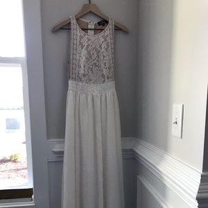 White floor length dress